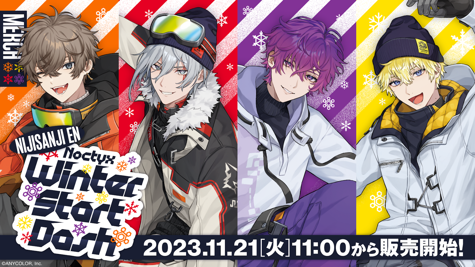 NIJISANJI EN「Noctyx Winter Start Dash!」2023年11月21日(火)11時（JST）からにじストア・ENストアにて同時販売開始！  | ANYCOLOR Inc.